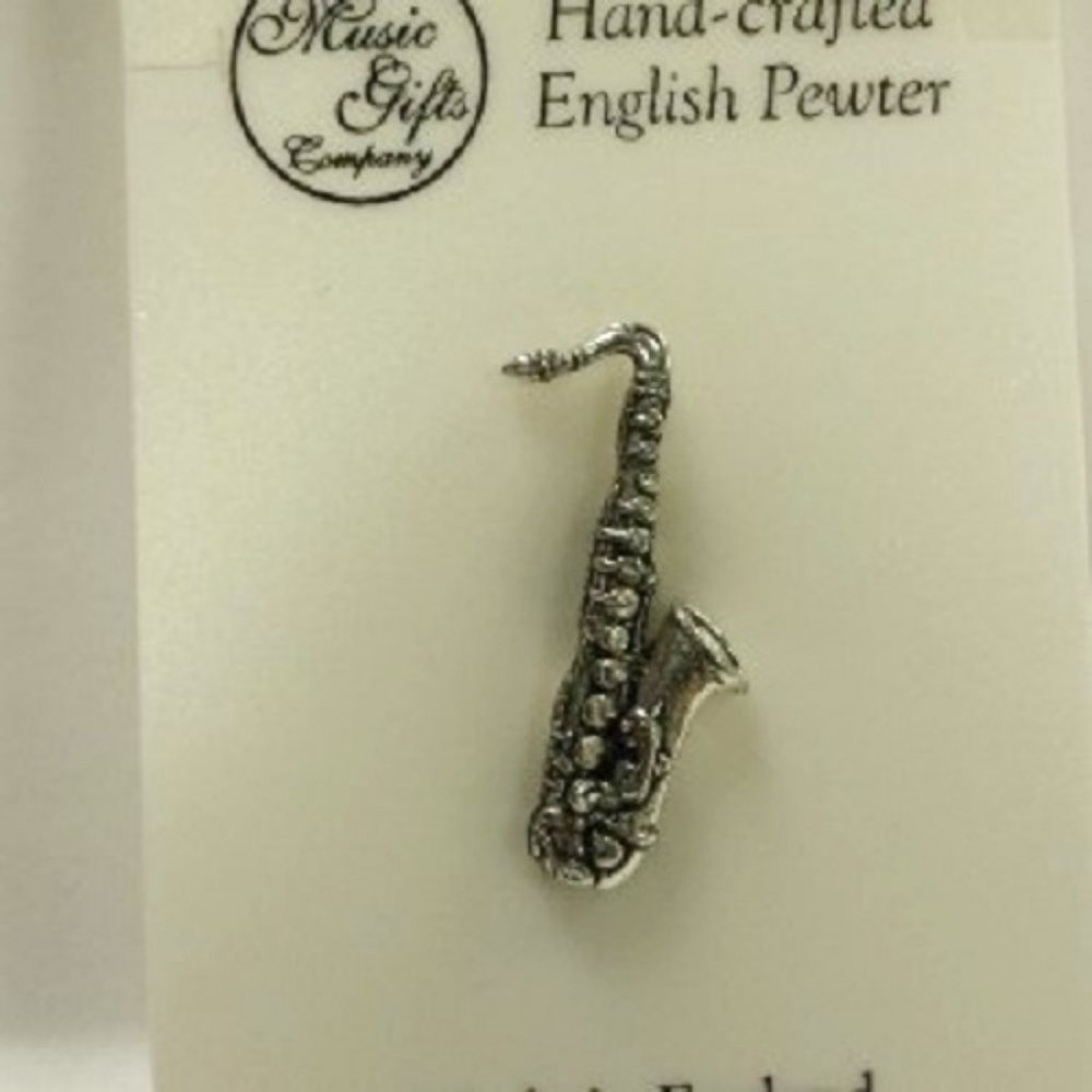 Saxophone Pewter Pin